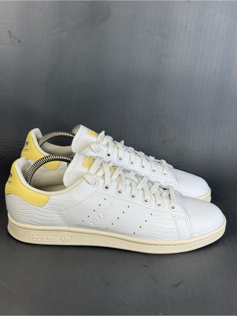 Adidas Stan Smith 'White Almost Yellow Reptile' athletic sneaker women’s size 10